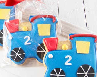 Train Cookies (4" size, bowed) - Next Ship Date is 4/3 or for Pre-Ordering up to 12 weeks - SHIPPING INCLUDED