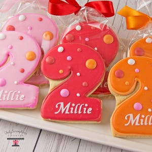 Birthday Cookies Ages 1-9 — 4" Personalized, Individually Packaged with Satin Bow