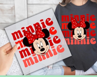 Red Minnie Mouse DTF Transfer, Ready to Press, DTF Print, Direct to Film, Heat Transfer
