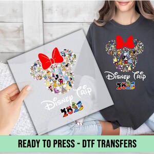 Disney Trip 2025 DTF Transfers, Disney Family Ready To Press, Disneyworld DTF Prints, Disney Cartoons Iron On, Disney Family Heat Press