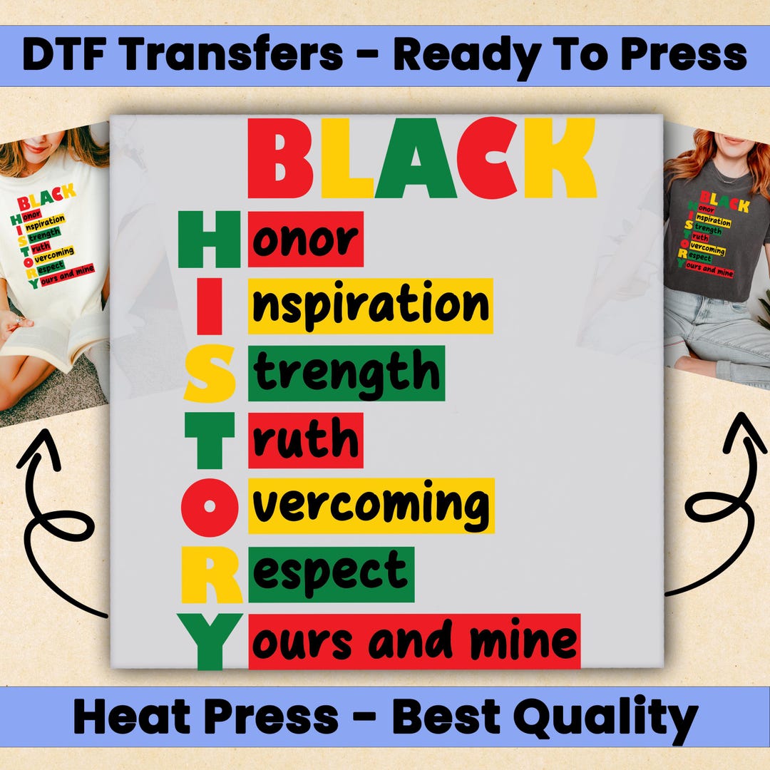Black Honor DTF Transfer, Black History Month Ready to Press, African ...