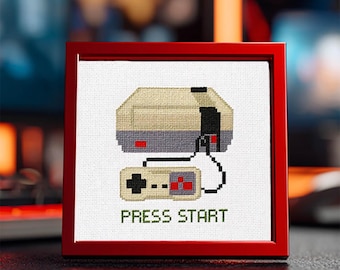 Retro Gaming Console Cross Stitch Kit: 90s Nostalgia Embroidery