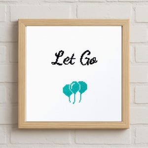 Let Go Cross Stitch Kit: Modern Mindful Embroidery - Beginner Friendly