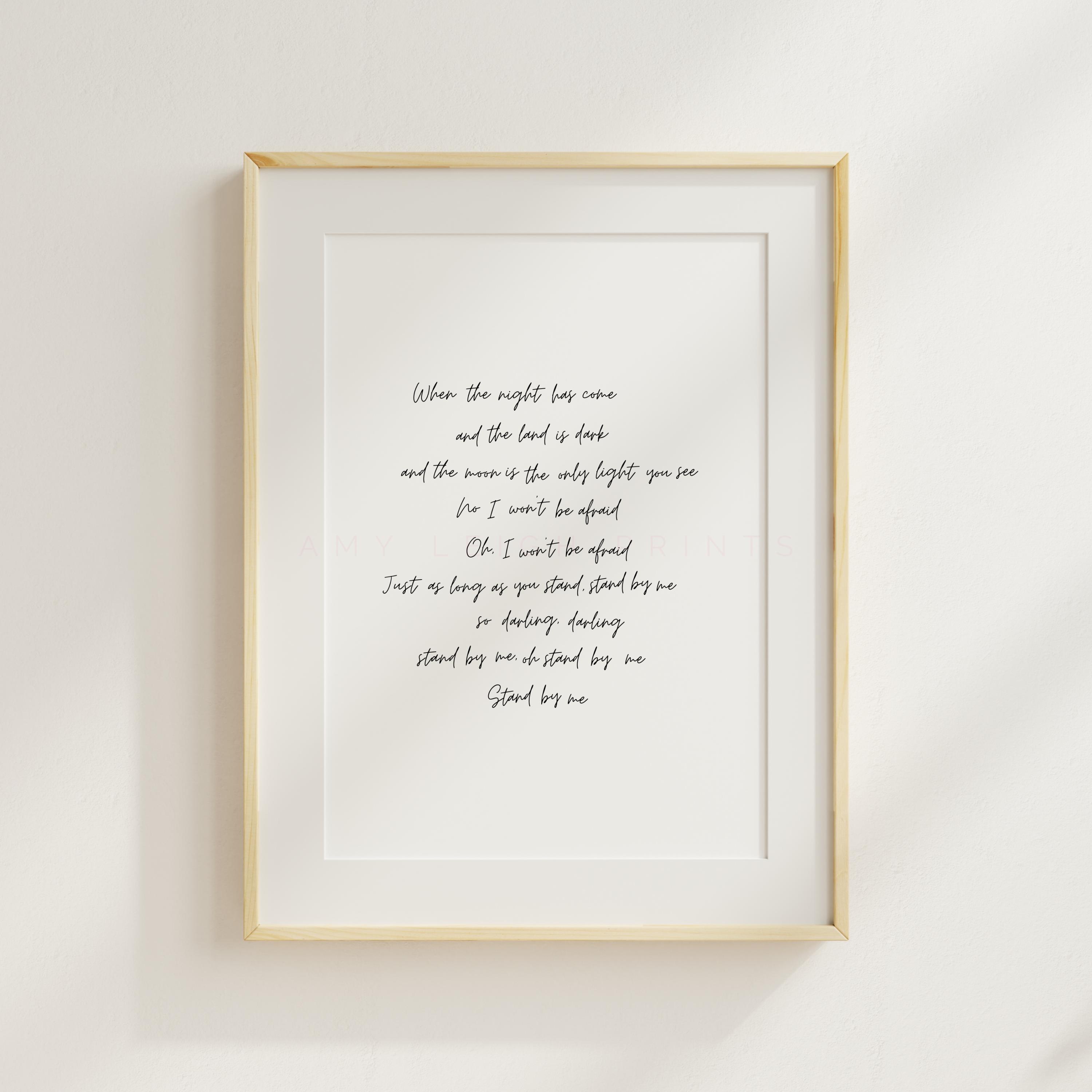 Stand by me lyrics - Etsy 日本