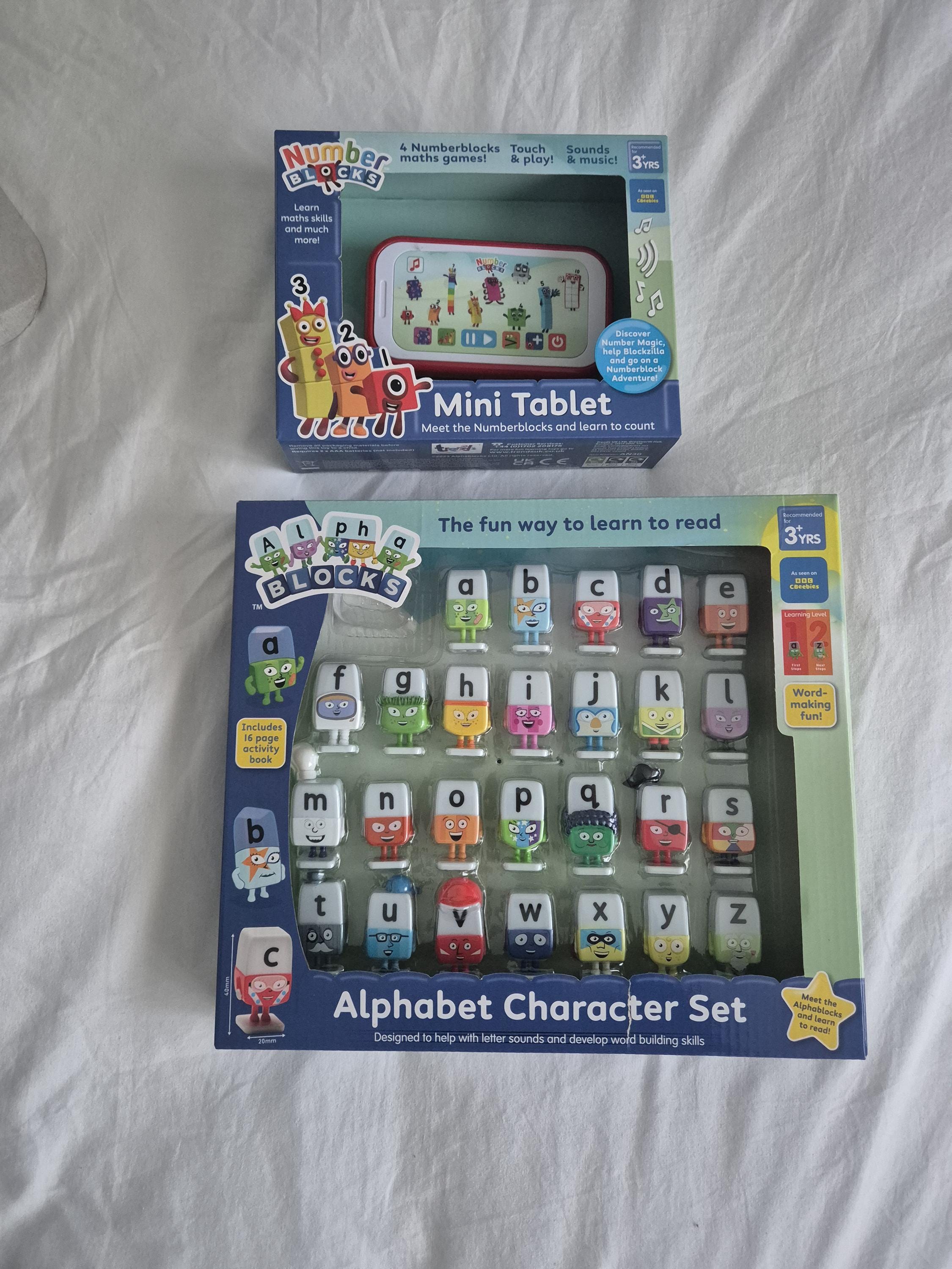 Alphablocks Character Set and Numberblocks Tablet Gift Set Autistic ...