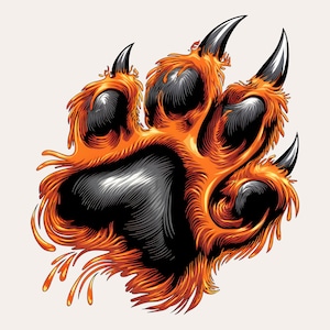 Tigers Pride PNG | Fierce Tiger Paw Print PNG | T-shirt Sublimation Digital File Download | Spirit Shirt Design | Instant Download
