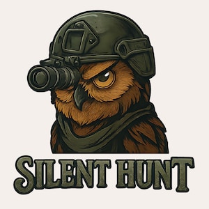 Stille jachtuil, png | Nachtzicht Raptor-ontwerp | Stealth-jachtkunst | Cadeau nachtelijk roofdier | DTF/sublimatieprint | Donkere dieren in het wild