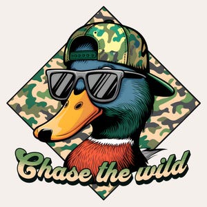 Chase the wild | Camo Hat Stockente Ente png | Entenjagd Sublimation png | Stockente Ente Sublimation png | Entenjäger Design png
