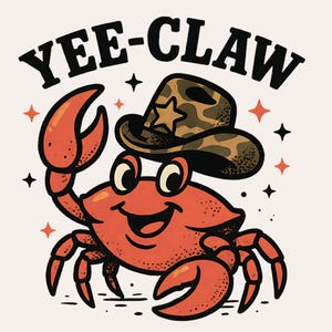 Crabe pinces PNG, drôle de crabe des cowboys de plage du sud avec motif en Sublimation de chapeau camo, clipart de chemise d'été de pays pour des vibrations côtières