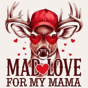 Valentinstag Jagd PNG | Jungen Hirsch Jäger Design | Kinder Valentine Sublimation | Verrückte Liebe für Mama Grafik