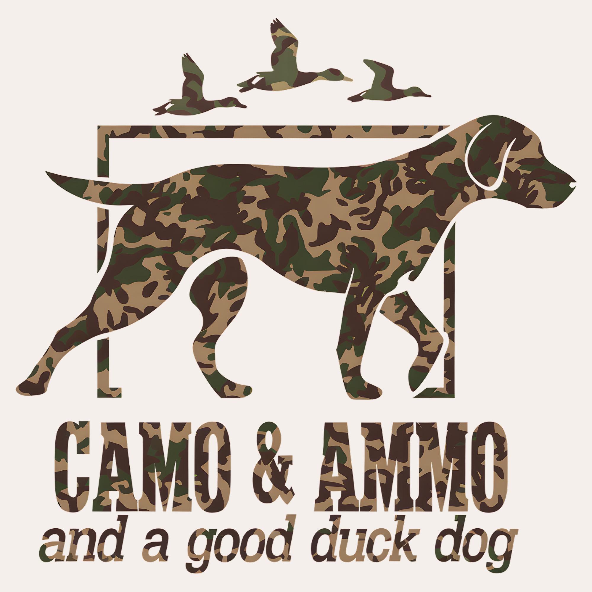 Camo & Ammo Hunting Dog PNG | Duck Hunting Digital Download | Hunting Dog Sublimation | Camo Print PNG