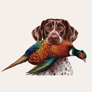 Fasan Jäger PNG | Ringneck Fasan Sublimation Download | Vogeljagd PNG | Fasan Clipart | Jagdhund Design