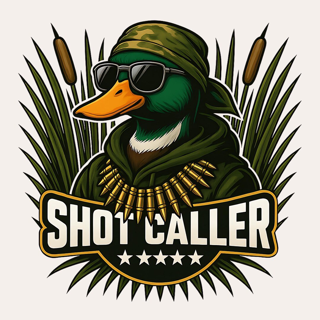 Shot Caller Duck Png | Mallard in Camo With Bullets and Shades ...