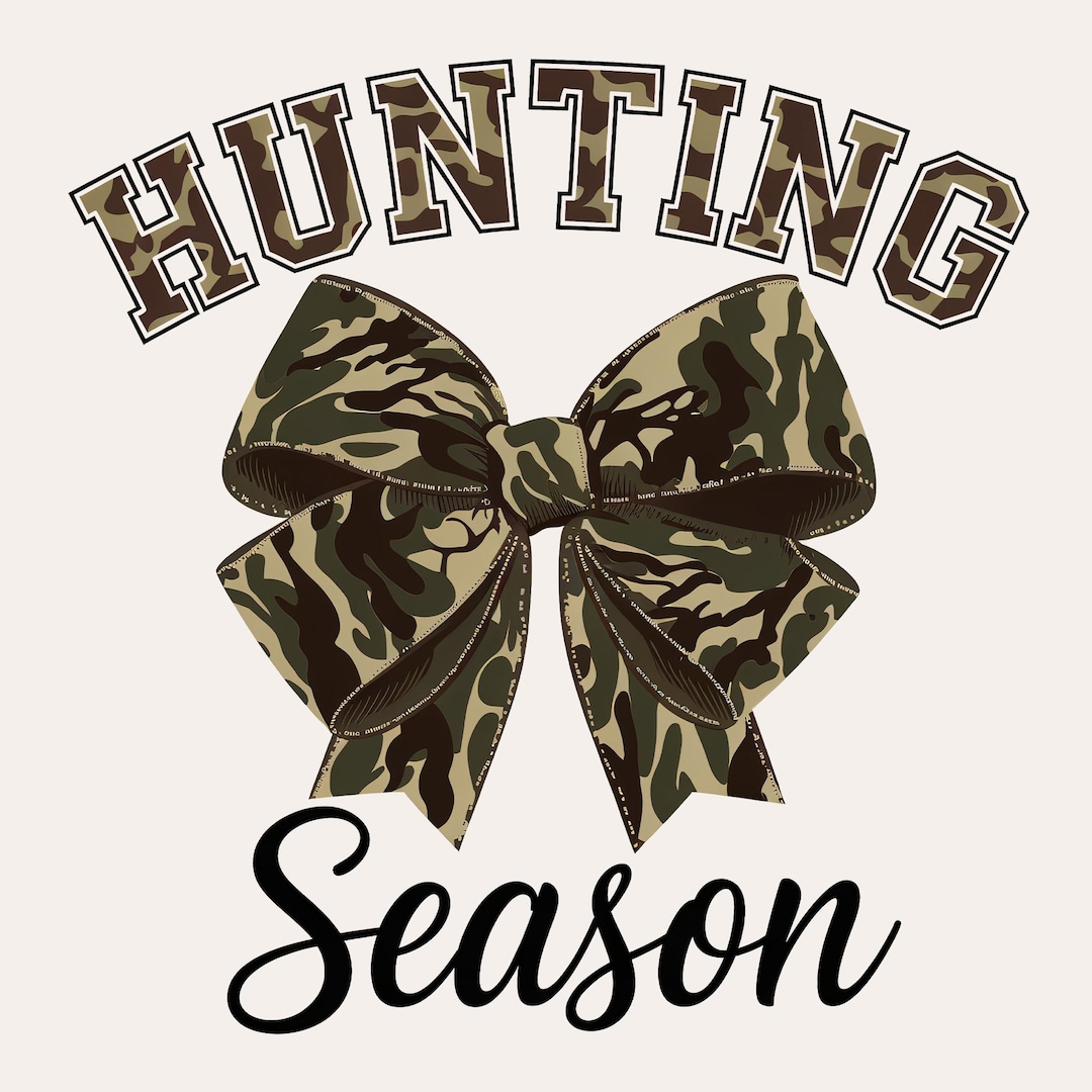 Camo Hunting Season PNG | Coquette Bow Graphic | Girls Old School Camo ...
