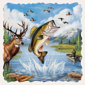 Wildlife Hunting PNG | Bass Fishing Sublimation | Fisherman Bass PNG | Hunting and Fishing PNG | Deer Hunter | Duck Hunt png