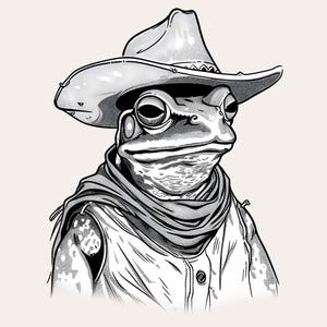 Lézard de cow-boy PNG et SVG | Clipart de reptiles amusants | Conception de style occidental | Sublimation sur le thème des cow-boys | Graphique drôle de lézard à imprimer