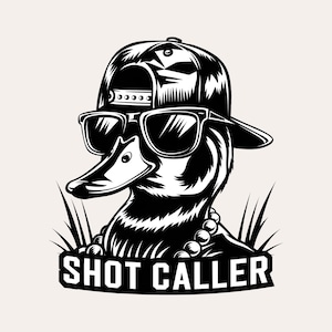 Canard branchu SVG | Design d'appel de chasse au canard | Bonnet arrière canard SVG | Dossiers de chasse pour les jeunes | Bouche de volaille canard SVG