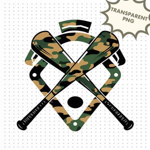Bates de béisbol de camuflaje PNG / Diseño para deportes de caza / Arte de bate de camuflaje de bosque / Impresión por sublimación / Regalo para atletas masculinos