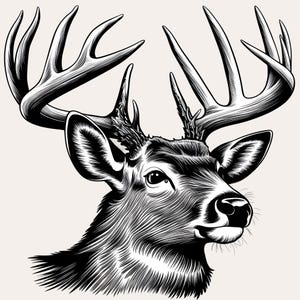 Cabeza de ciervo intrincada SVG / Clipart de ciervo de cola blanca / Descarga de SVG de ciervo grande / SVG de caza de ciervos / Diseño de caza / Clipart de ciervo / Temporada de ciervos