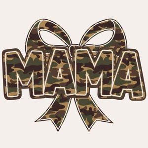 Noeud de coquette PNG | Conception de chasse camouflage Mama | à motif camouflage pour fille | Imprimé camouflage old school | Sublimation Mec Camo PNG