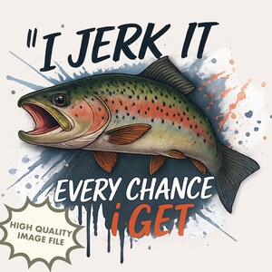 Trucha PNG / Diseño de pesca de trucha arcoíris / Arte de sublimación de pesca con mosca divertida / Regalo de pescador Descarga digital 300dpi