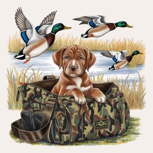 Cão de Caça Sublimação PNG | Design Raise 'Em Right | Clipart de Caça ao Pato | Caçador de Pato Sublimação PNG | Arquivo PNG de Cachorro | Caça ao Pato