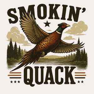 Smokin Quak PNG | Fasan Jäger Sublimations Design | Upland Vogeljagd Kunst | Vaterländisches Spiel Vogel Digitaler Download