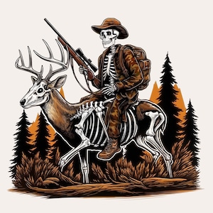Camo Skeleton Deer PNG | Clipart de caça para sublimação | Design de crânio de camuflagem de veado | Download digital para artesanato e vestuário