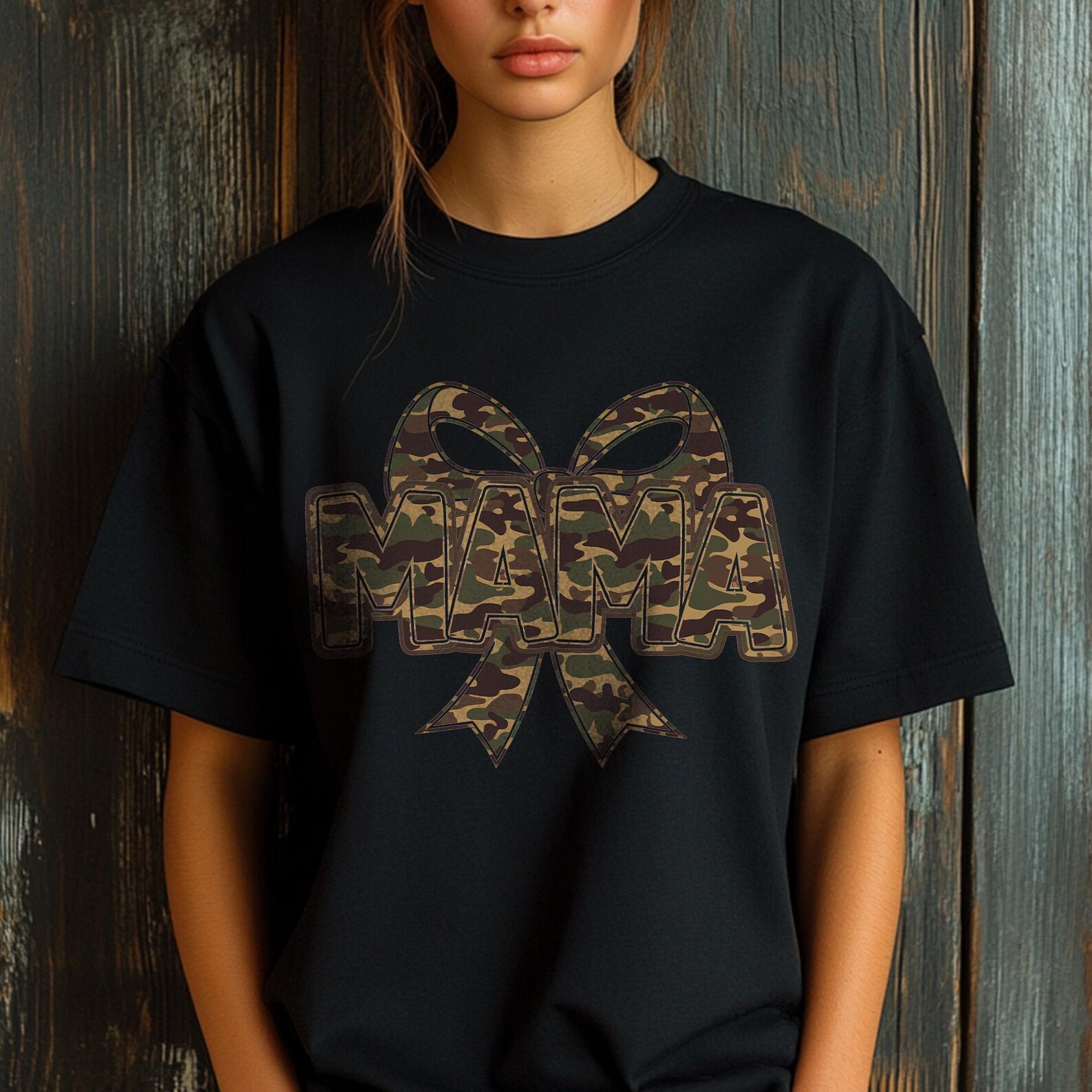 Coquette Bow PNG | Mama Camo Hunting Design | Girls Camo Shirt Graphic ...