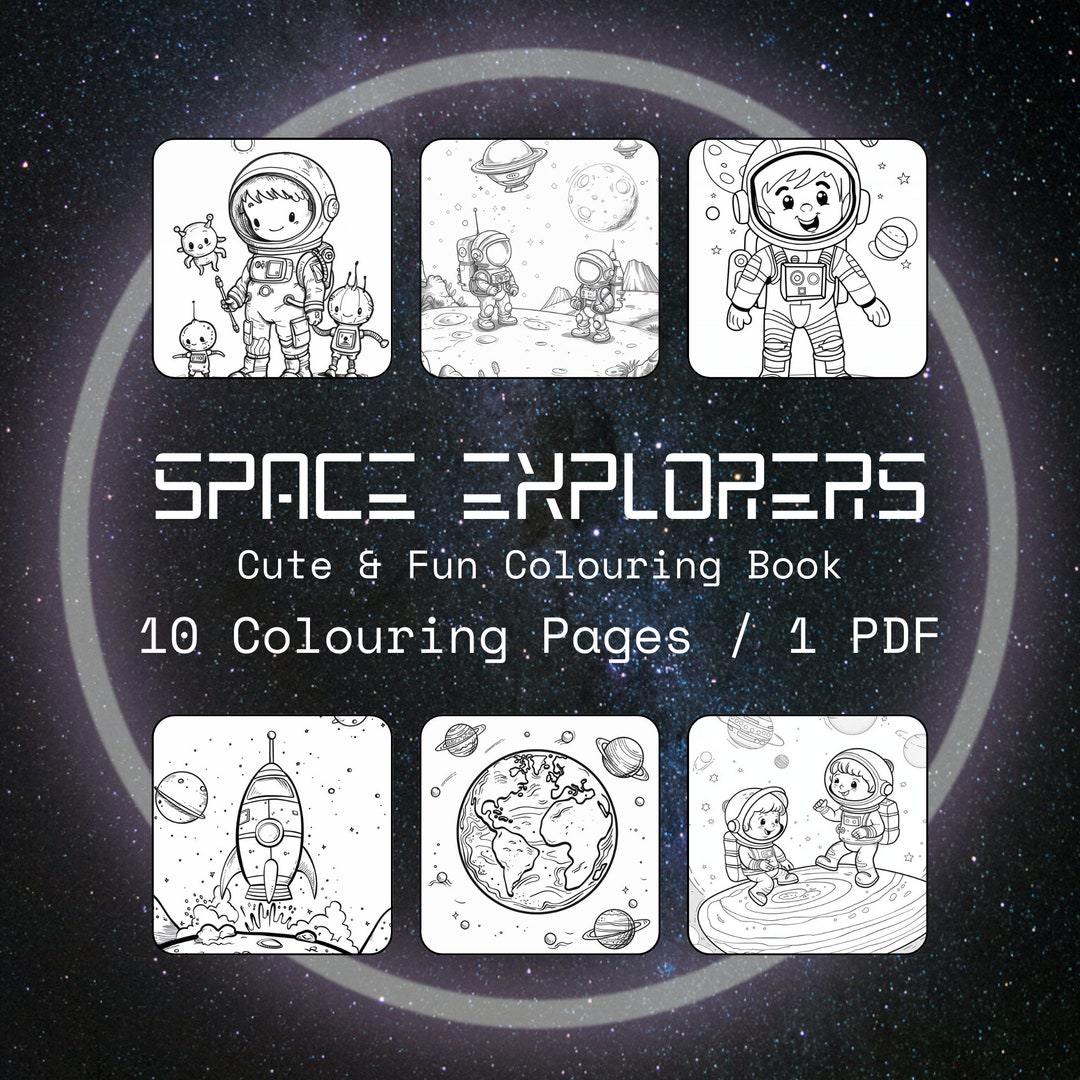 Colouring in Pages Kids Coloring Pages Space Colouring Book for Kids - Etsy