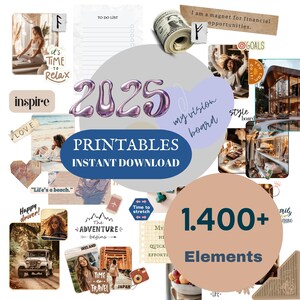 Plus de 1 500 images de tableau Vision 2025, devis, manifestes et contrôles d'abondance | Tableau d'ambiance PDF imprimable avec affirmations positives