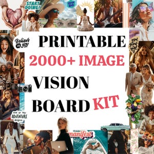 2000+ Image 2025 Ultimate Vision Board Kit, Quotes, Manifest, Affirmations, Abundance | Printable Whole Shop  PDF Vision Board Bundle