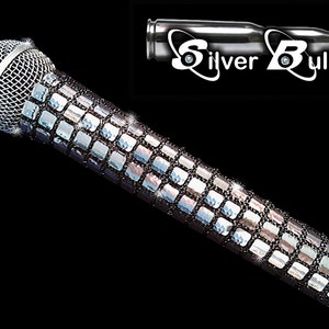 MICROPHONE COVER (Silver Bullet) Metallic Silver Mic Cover for Cordless Mic