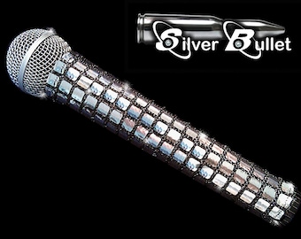 MICROPHONE COVER (Silver Bullet) Metallic Silver Mic Cover for Cordless Mic