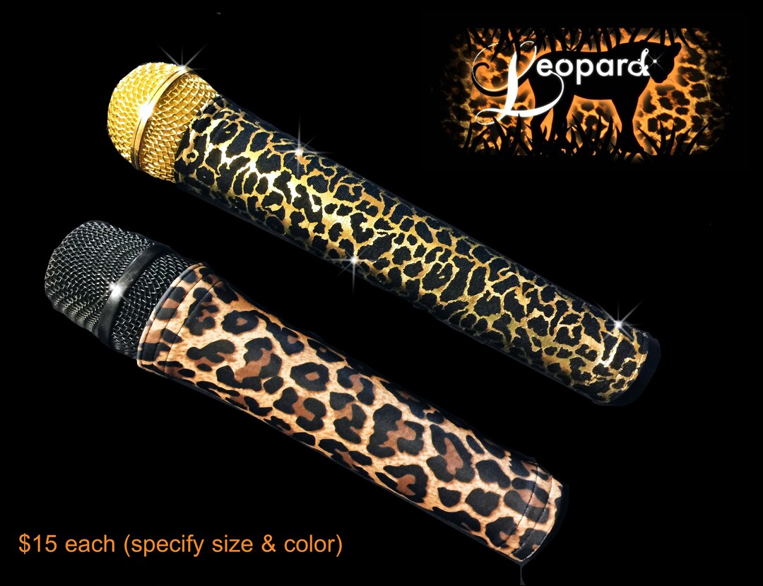 MICROPHONE COVER SKINS leopard for Cordless Microphones Etsy