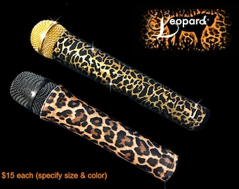 MICROPHONE COVER SKINS (Leopard) for Cordless Microphones