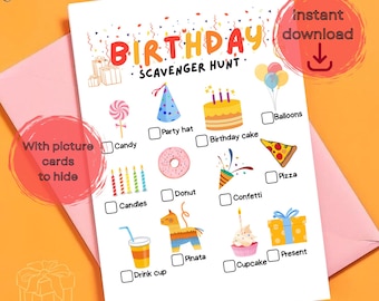 Búsqueda del tesoro de cumpleaños: Actividad de cumpleaños para niños en interiores (Descargar PDF)
