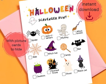 Halloween Scavenger Hunt Game Kids Party Games  Printable Halloween Activities INSTANT DOWNLOAD
