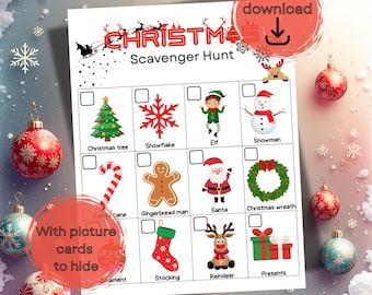 Christmas Scavenger Hunt – Printable Fun Game for Kids and Families INSTANT DOWNLOAD