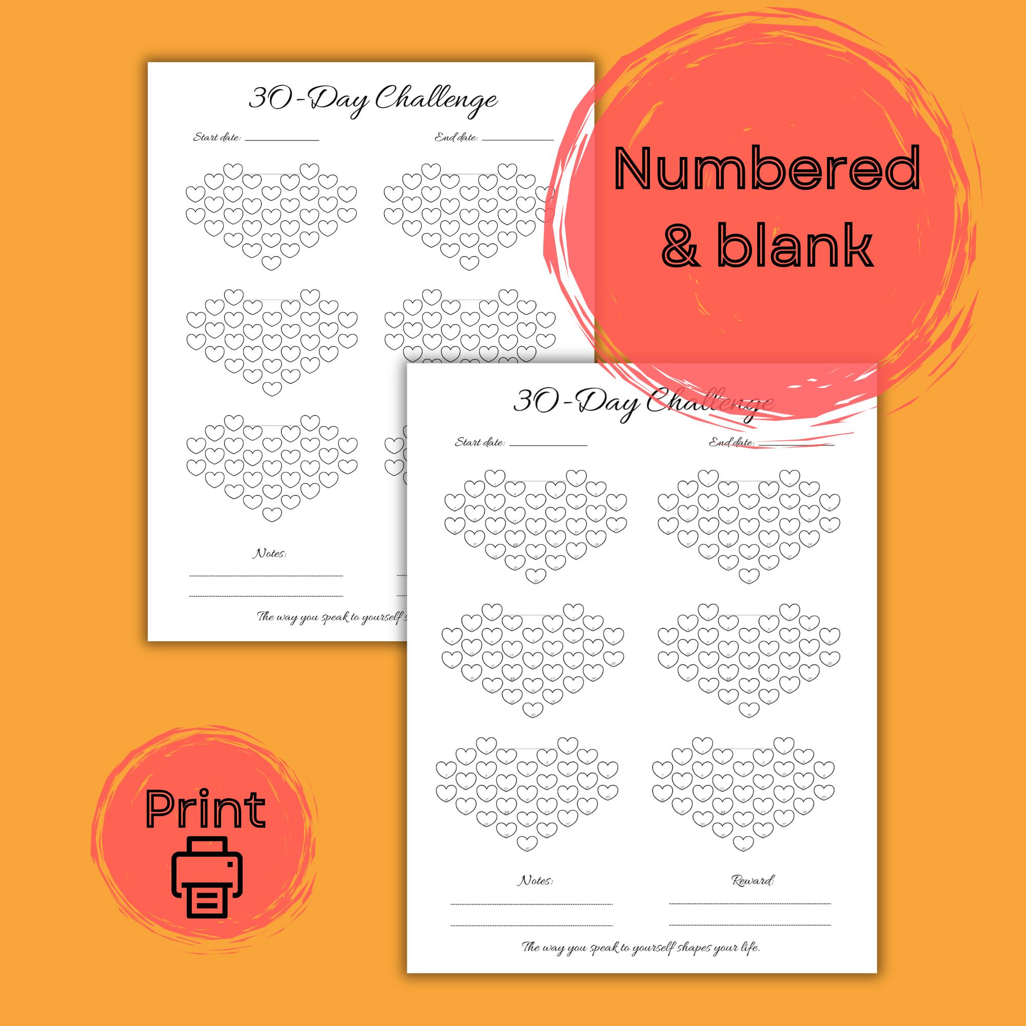 30 Day Habit Tracker Printable, Minimalist Habits Tamplate, Self Care ...