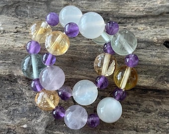 Menopause Support Crystal Bracelet with Citrine, Moonstone, Fluorite and Amethyst