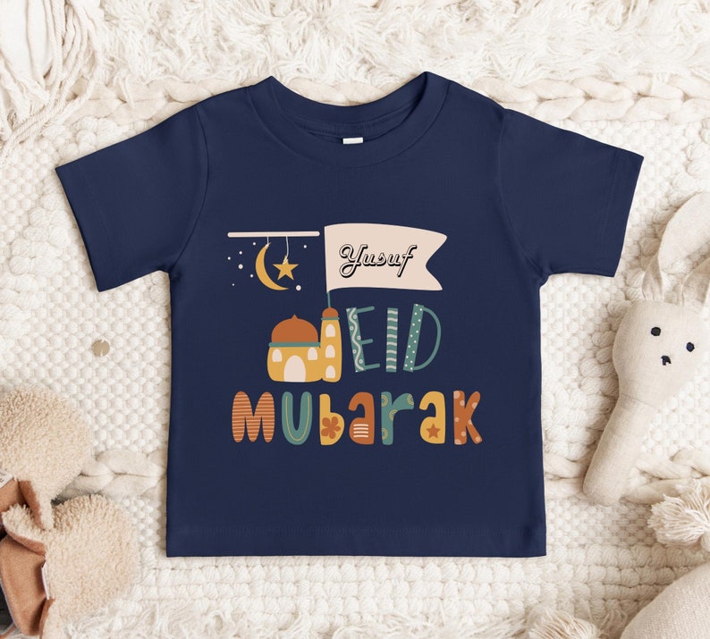 A blue Eid T-shirt for children