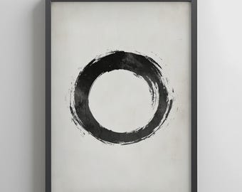 Enso Kreis Print: Zen Japandi Wabi-Sabi Art (Digitaler Download)