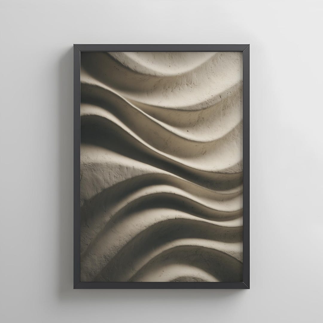 Minimal Japandi Clay Wave Art Print Photo Inspiration