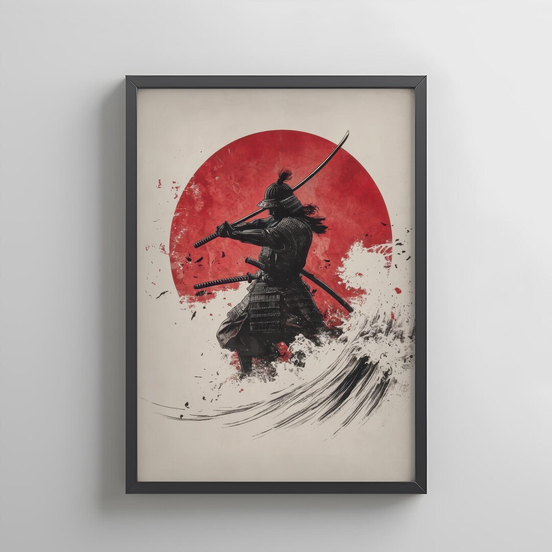 Samurai Rising Sun Samurai Warrior Print: Rising Sun Bushido Art (digital Download) - Etsy