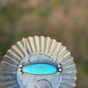 Sonoran Turquoise Bar Necklace • Sterling Silver Statement Necklace • Handmade Southwest Jewelry • One of a Kind Gift