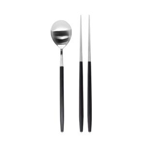 Bogen Lovely Spoon, Chopsticks, Fork, Knife Set - Korean Luxury Cutlery Set Dinnerware Flatware Set (3 Color)