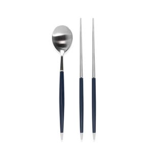 Bogen MontBlanc Spoon, Chopsticks, Fork, Teaspoon, Teafork, Longspoon Set - Korean Luxury Cutlery Set Dinnerware Flatware Set (3 Color)