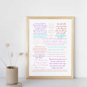 Ed Sheeran Lyrics Print Colour