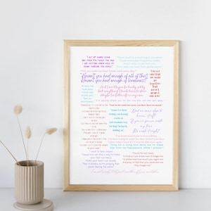 Lewis Capaldi Lyrics Print COLOUR